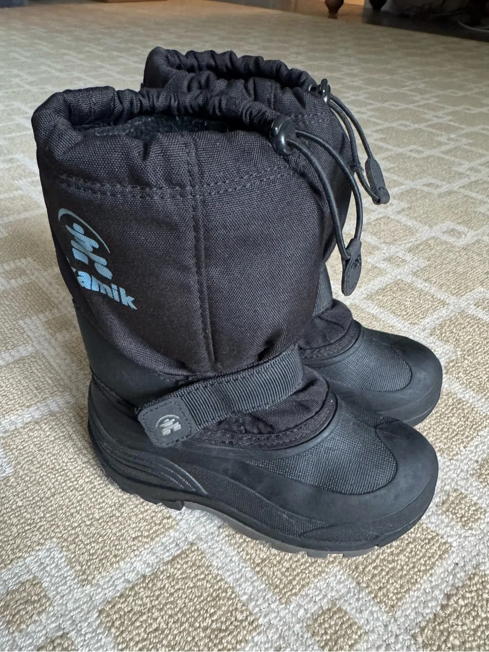 Kamik Insulated Waterproof Snow Winter Boots Black Kids Size 13